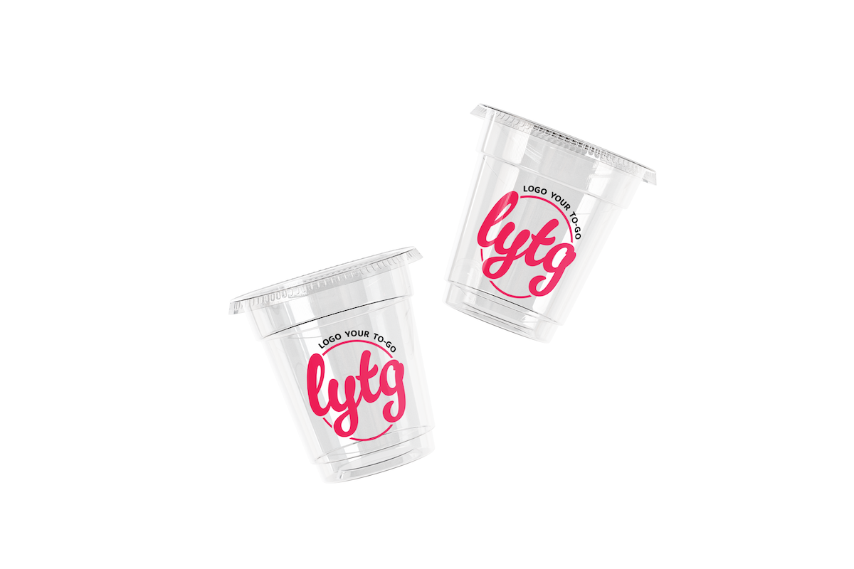 9, 12, 16, 20 oz - Custom Branded Clear Plastic Disposable PET Cups